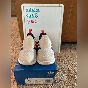 adidas Kids Sneakers - White, Red, and Blue